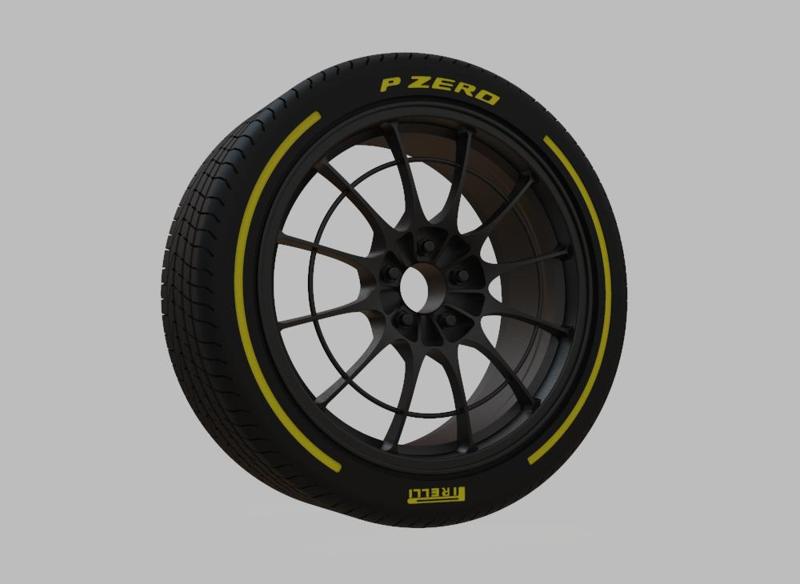 Miniature Enkei NT03+M Rim & Tire