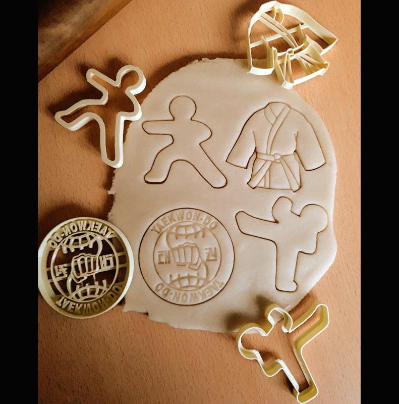 x4 taekwondo martial arts, cookie cutter, dough mold - tkd