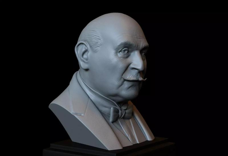 Hercule Poirot - David Suchet - portrait bust