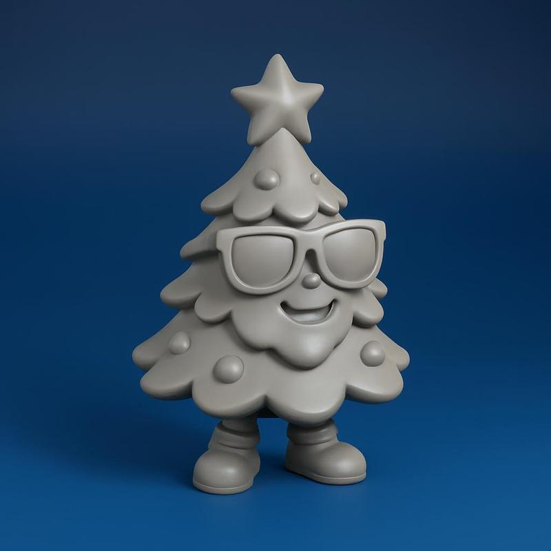 Christmas Tree with Glasses – Holiday STL