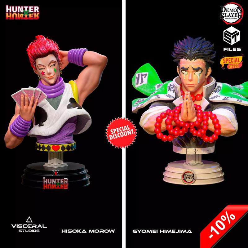 HISOKA MOROW AND GYOMEI HIMEJIMA BUSTS  ANIME STL