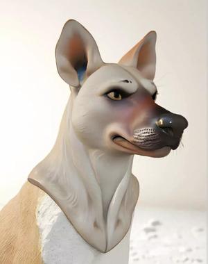 Dog Head Bust 3D Model - STL Printable Canine Sculpture
