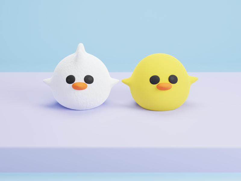 Cute Snowman Bird and Yellow Bird - Toytaku Prints