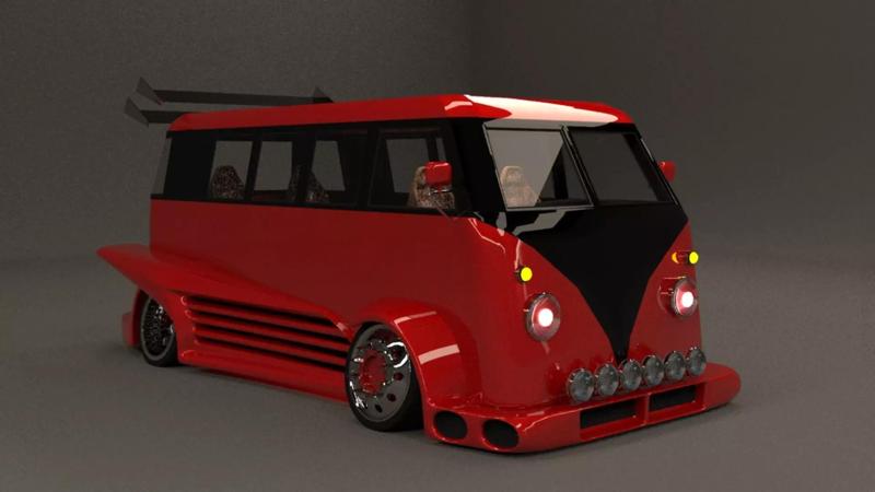 minibus tuning rigged and stl