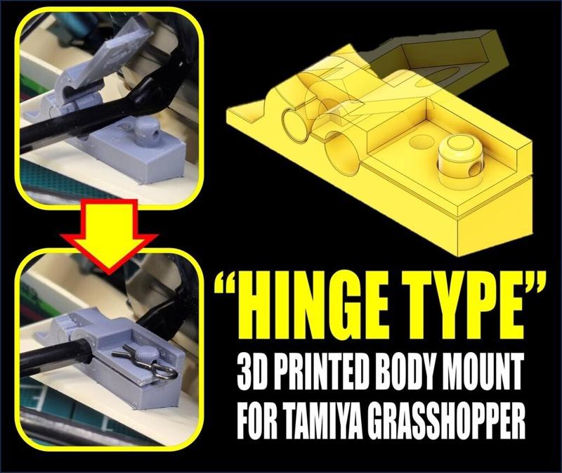 Custom Hinge Type Body Mount for Tamiya Grasshopper
