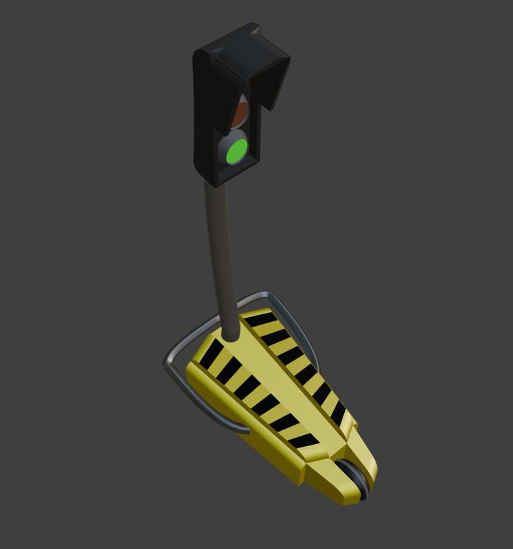 construction site traffic lights diorama