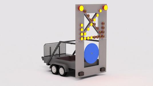 1/14 scale - Signaling trailer for road works (Signalanhänger) V2