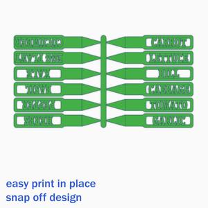 Vegetable garden marker tags