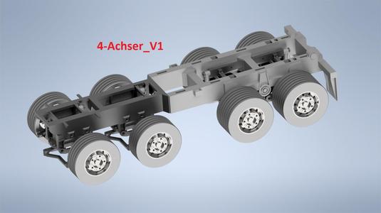 4-Achser 8x4 Fahrgestell Umbau Set für Bruder LKW Truck