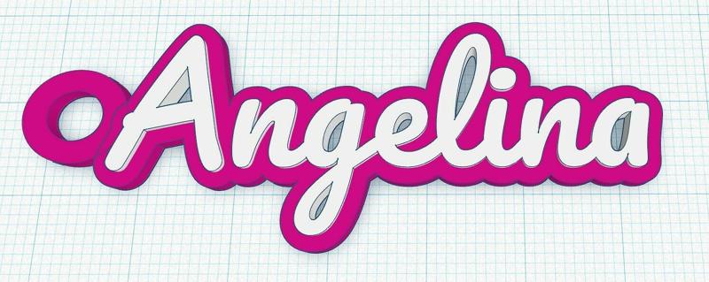 Fancy Keychain Name Tag - Angelina