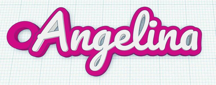 Fancy Keychain Name Tag - Angelina