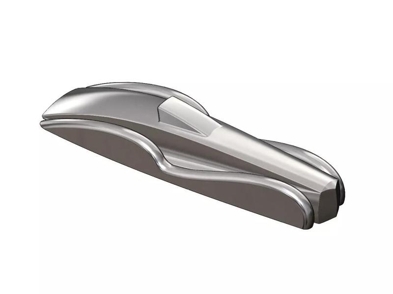 Vintage automotive car curved sides sculpture ornament