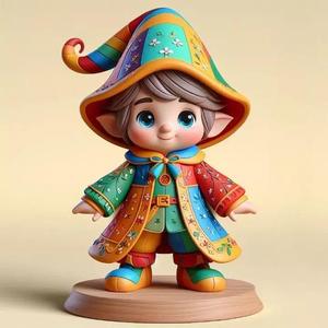 1043Fairy Tale Gnome Color Full Body Figurine on Base