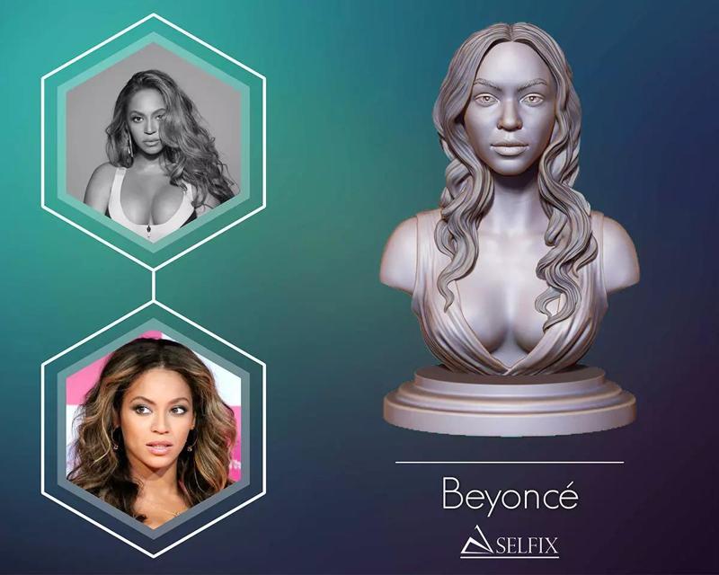 Beyonce portrait sculpture