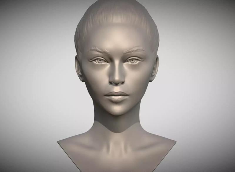 Attractive woman bust 3D printing ready 5