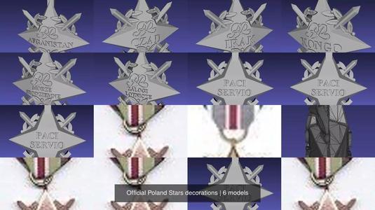 Official Poland Stars decorations 3D Model Collection