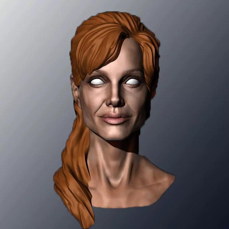 Angelina Jolie head sculpture
