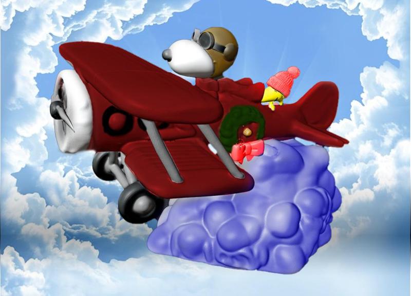 Snoopy Red Baron Plane - Christmas - Fan Art