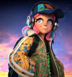 Stylized 3D Cartoon Girl Character