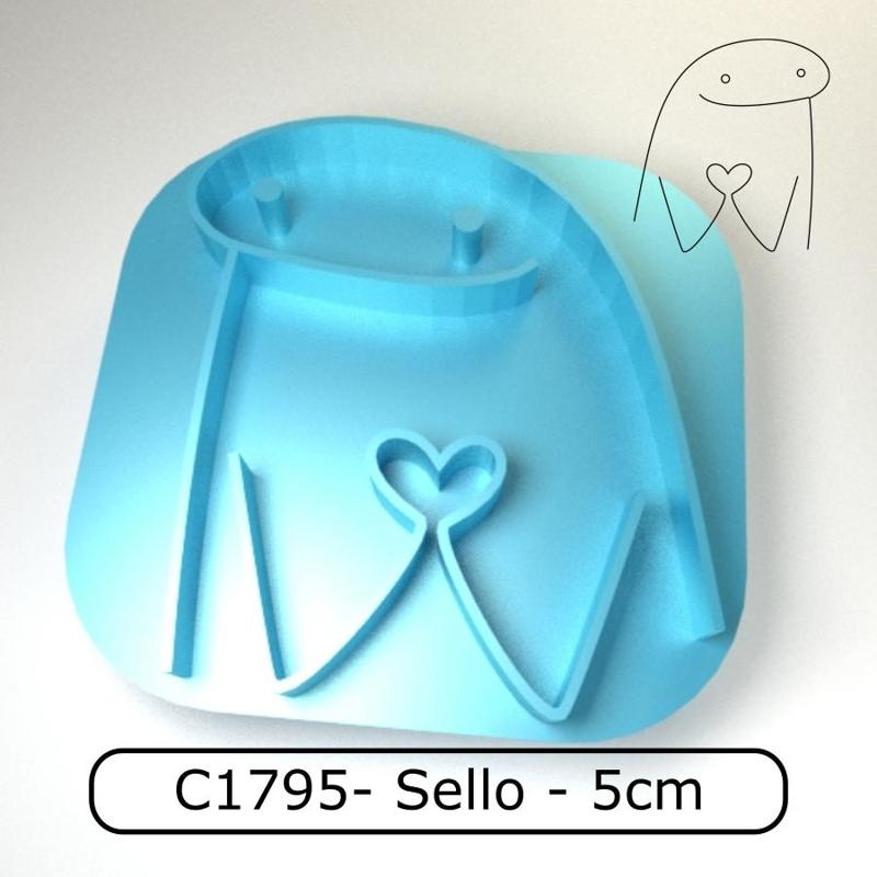 Cookie stamp / Cortante de galletitas sello - Flork in love / Flork enamorado