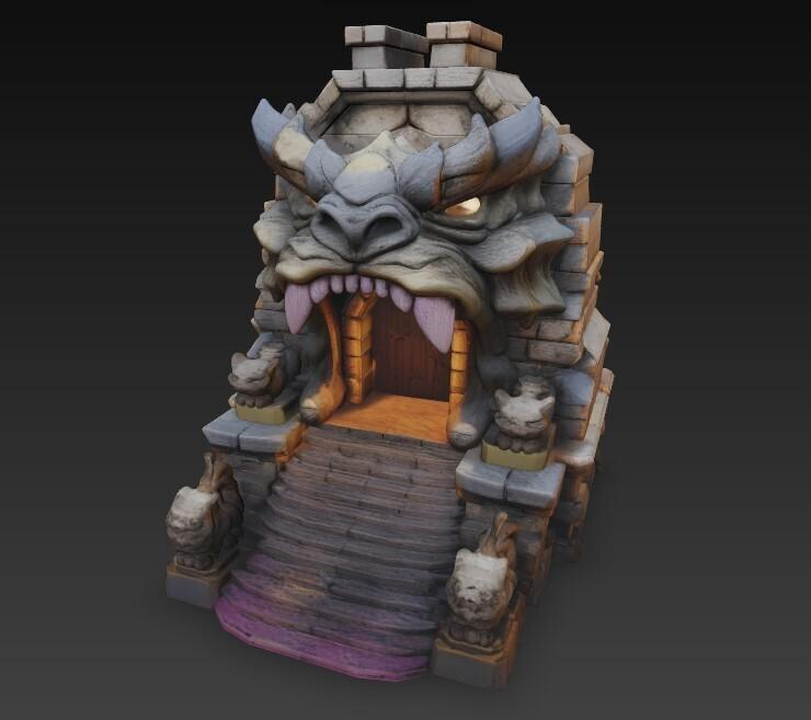 DnD Dungeon Entrance with Dragon Mouth - Fantasy RPG Scenery