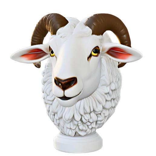 Woolly Ram Bust