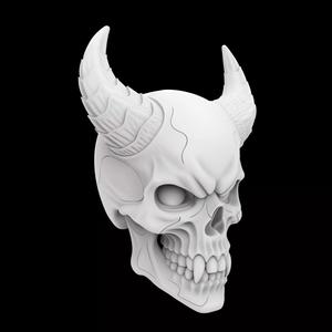Demon Skull with Glowing Eyes 3D Printable Model