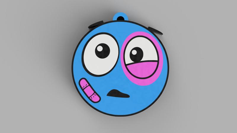 Blue Emoji - Upsi - Keychain, Earring, Bagcharm