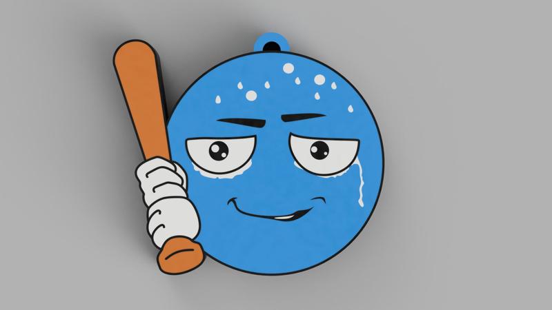 Blue Emoji - Zopaynan - Keychain, Earring, Bagcharm