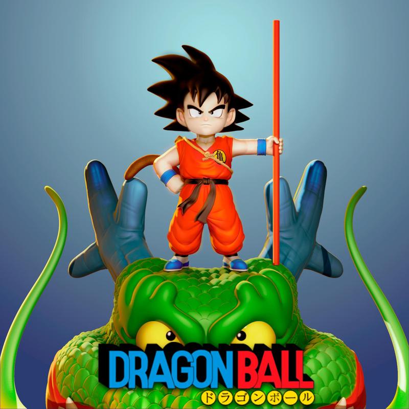 Goku and Shenron 3D Print 3D print model