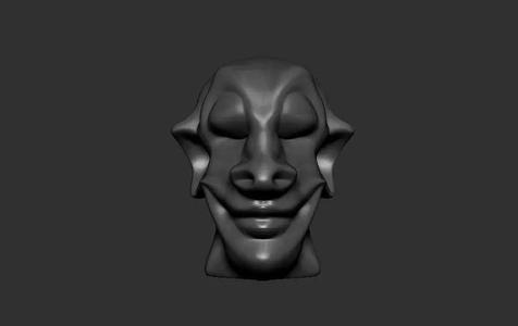 Face 3d model head with smile