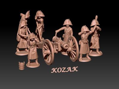 napoleonic russian foot artillery 1805-07 in greatcoats and bicorne