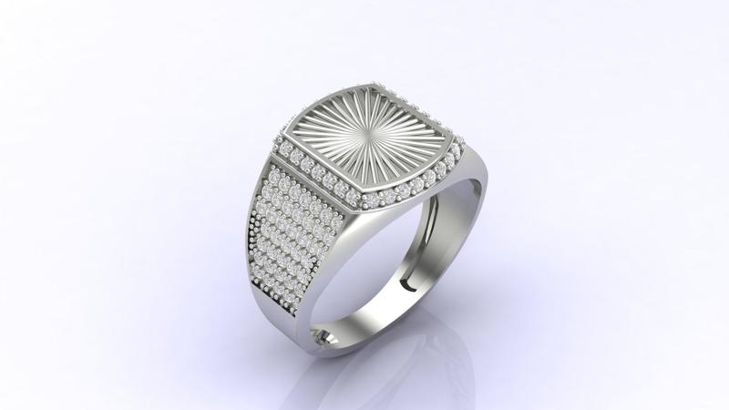 Gents Ring Print Ready STL 3DM Gents Rings Diamond Men Ring 3D print model