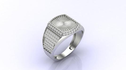 Gents Ring Print Ready STL 3DM Gents Rings Diamond Men Ring 3D print model
