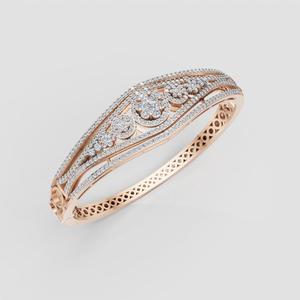 3D Printable Jewelry design of Bangle with diamonds