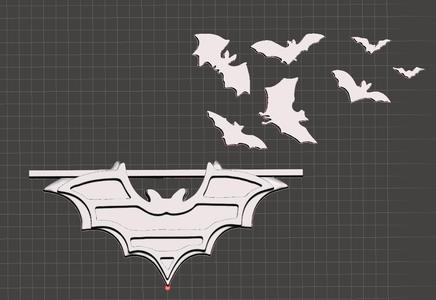 bat crystal shelf and bat decoration