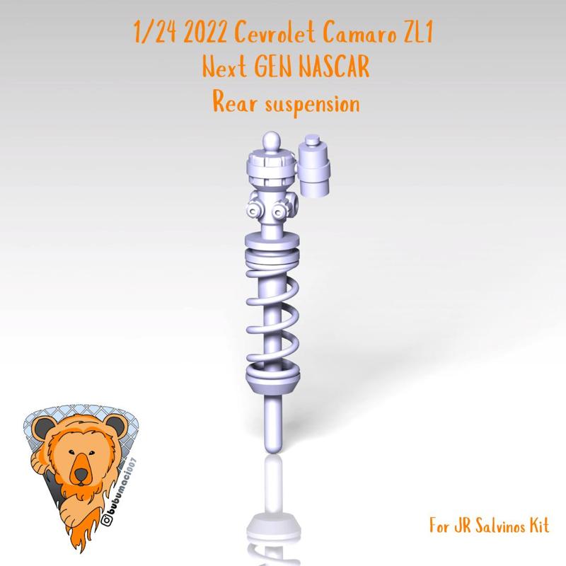 1/24 JR SALVINOS 2022 CHEVROLET CAMARO ZL1 NEXT GEN NASCAR Rear suspension, shock absorber upgrade