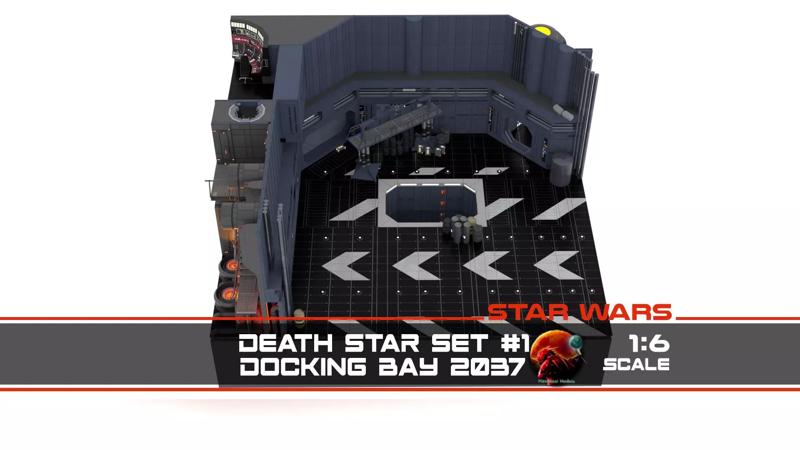 Set 1 - Death Star Docking bay 2037 1-6 scale Hottoys  3D Model Collection