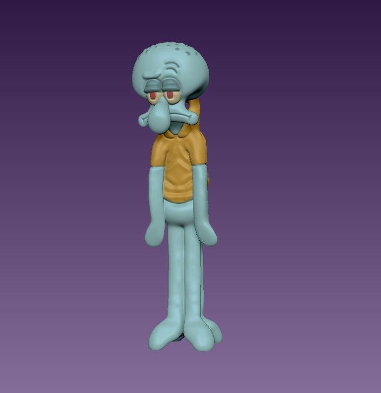 squidward from spongebob hanged from his shirt keychain