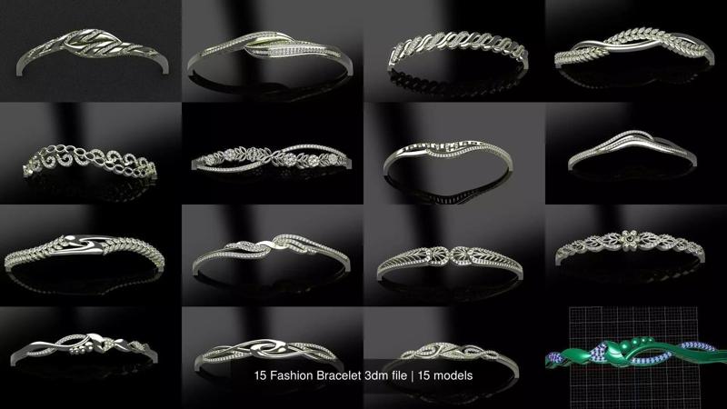 15 Fashion Bracelet 3dm file 3D Model Collection