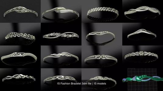 15 Fashion Bracelet 3dm file 3D Model Collection
