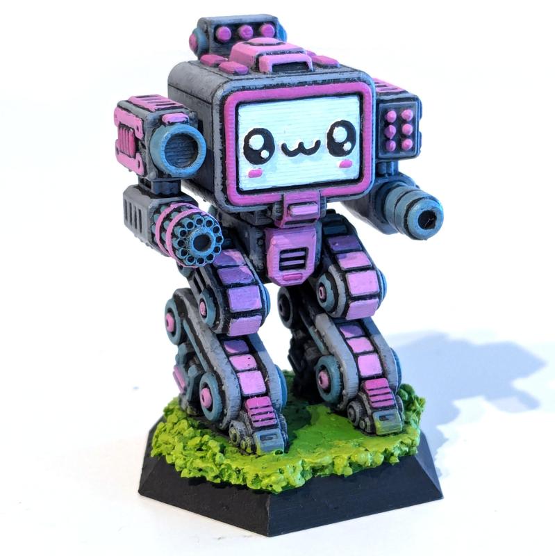 UwU Shadow Force Wrecks Mech Miniature: 3D Printable Tabletop Model with Royalty-Free License