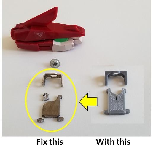 Robotech Alpha Fighter head mount repair parts for Gakken