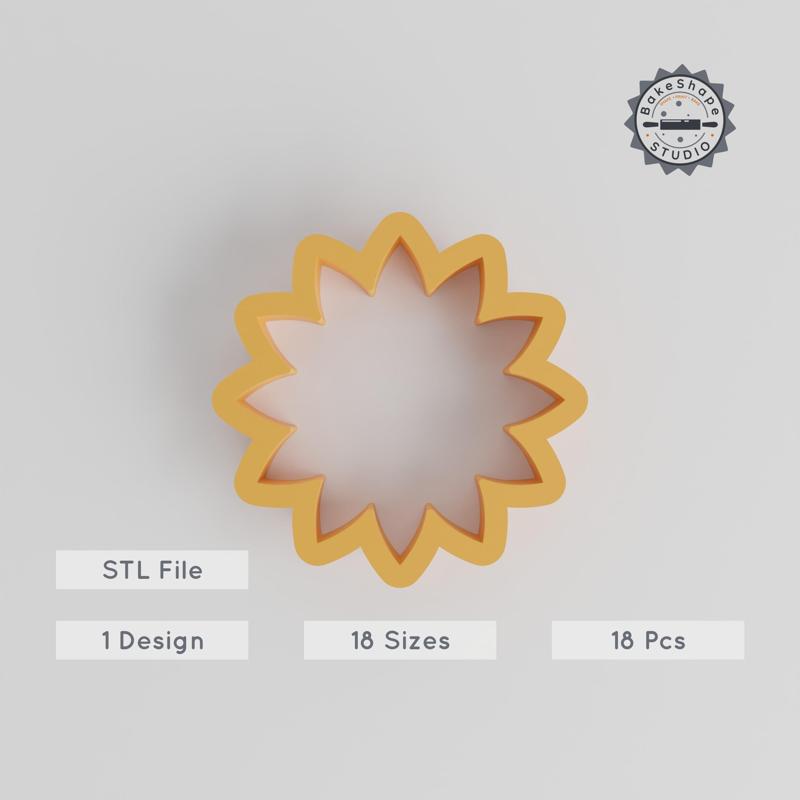 Flower Shape Cutter Set, 18-Piece, Sizes 0.75"-5.00", Perfect for Cookies, Fondant & Clay, Floral Bloom Design