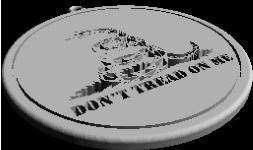 Dont Tread On Me Keychain Circle Cutout