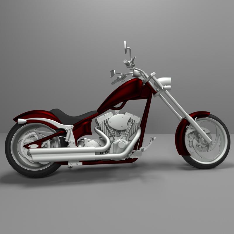 Big Dog K9 Chopper Motorcycle 3D Model For Print