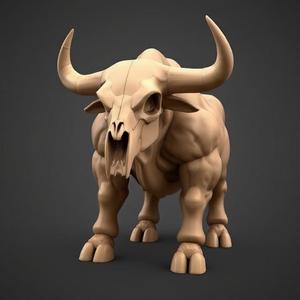 Skull-Headed Bull – 3D Model of a Fearsome Beast