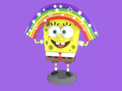 Spongebob with Rainbow 3D print model