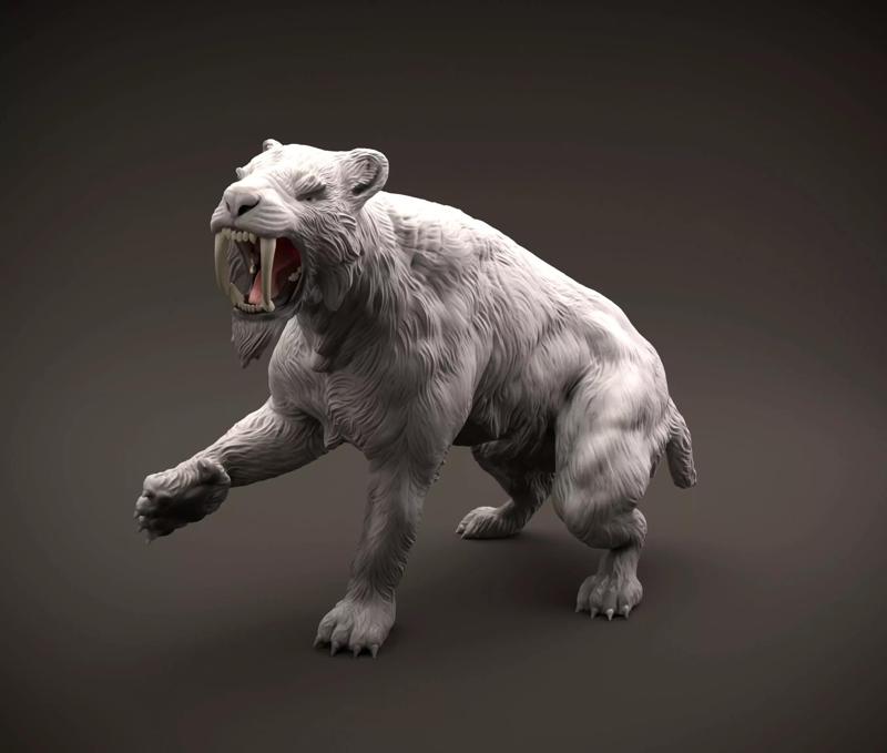 Smilodon or Sabertooth tiger intended for 3D prnting