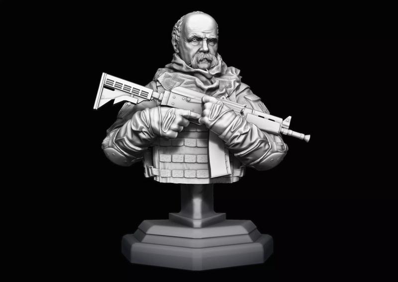 Taras Shevchenko knight of Ukraine bust 3D print model